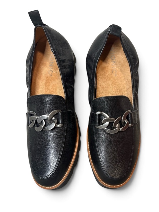 Vionic Shoes - Vionic Black Leather Loafer with Chain Detail size 7